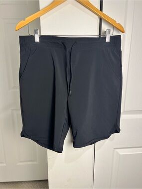 Lands End Sport Shorts Built In Brief Pockets Drawstring Black Women’s Sz 10